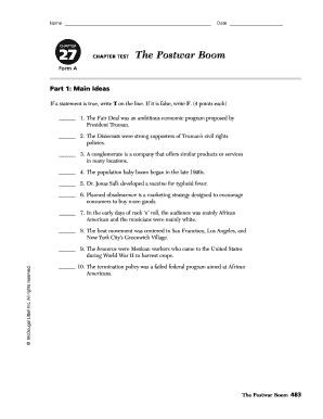 Chapter 27 Test Form a Answers