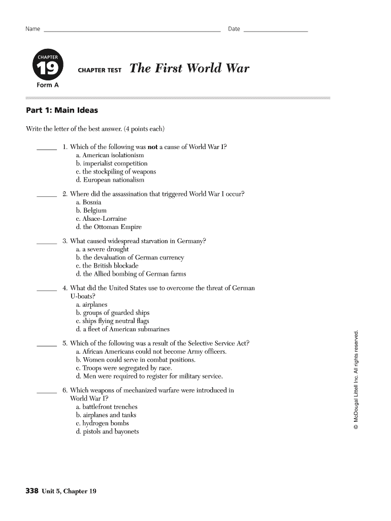 chapter-19-the-first-world-war-test-form-a-answers-fill-out-and-sign-printable-pdf-template