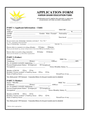 Harun Ghani Education Fund  Form