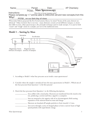 Mass Spectroscopy Pogil Answer Key  Form