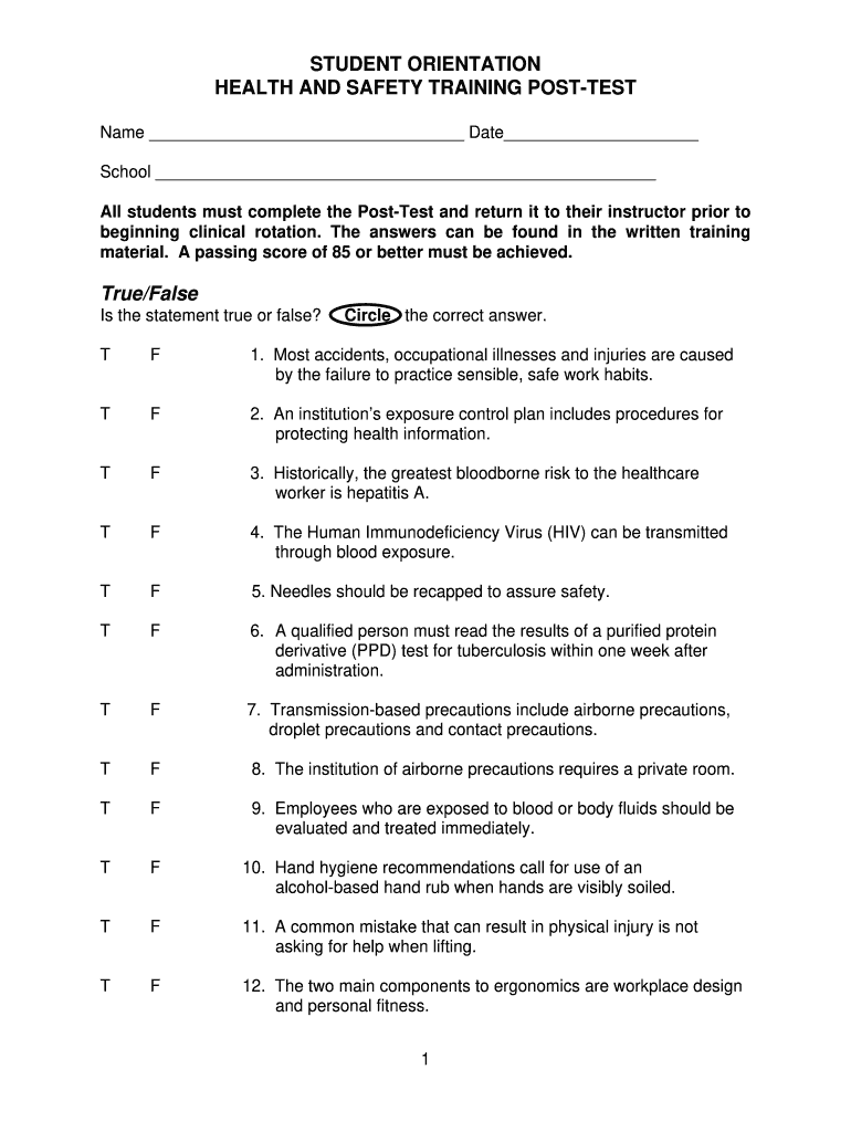  Cha Health and Safety Test Answers 2008-2024