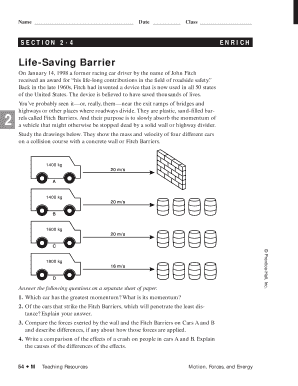 Life Saving Barrier Worksheet Answer Key  Form