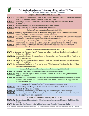 California Administrator Performance Expectations