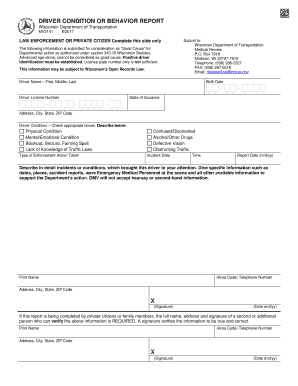 Physical Examination Report Wisconsin Department of  Form