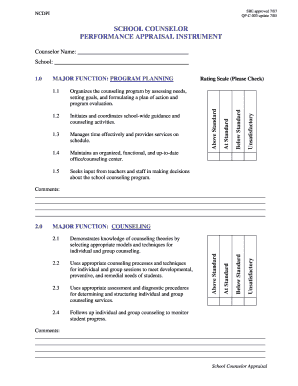 SCHOOL COUNSELOR PERFORMANCE APPRAISAL INSTRUMENT Haywood K12 Nc