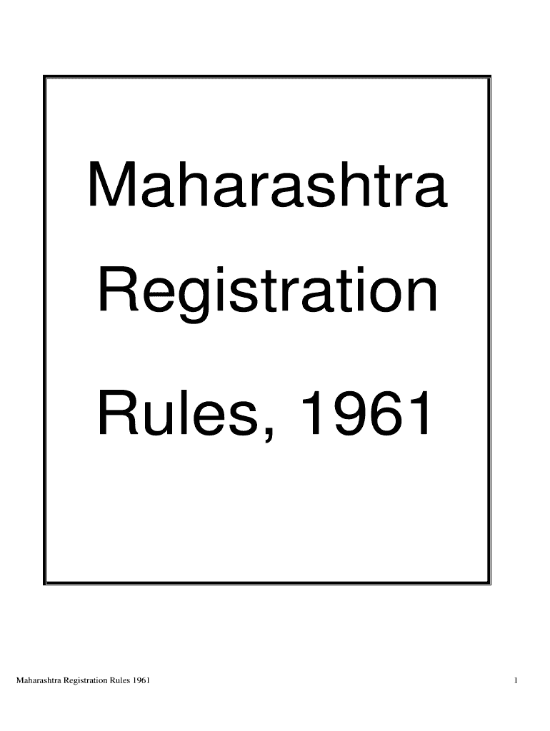Maharashtra Registration Rules 1961 PDF in Marathi  Form