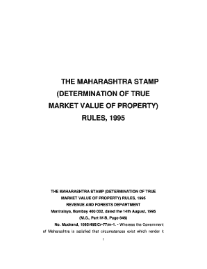 The MAHARASHTRA STAMP DETERMINATION of TRUE MARKET VALUE of  Form
