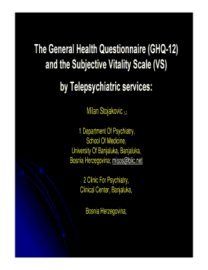 General Health Questionnaire 12 PDF Download  Form