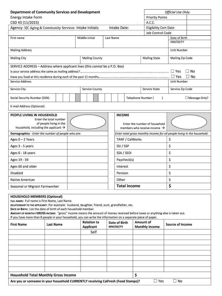  Csd 43 Form 2015