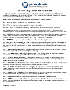 Pa Lesson Plan Template  Form