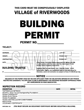 Sample of Building Permit  Form