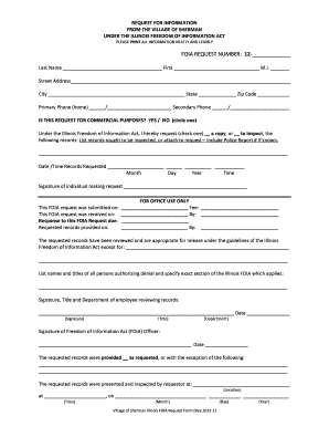 Download the FOIA Request Form CLICK HERE Sherman, Illinois Shermanil
