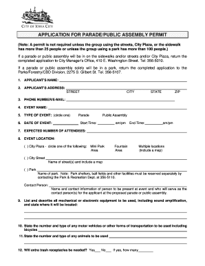 Iowa City Public Assembly Permit Form