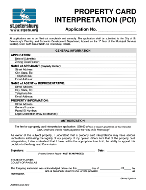  Property Card Form 2012