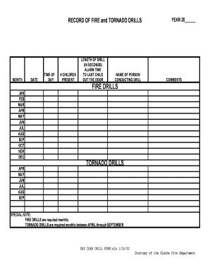 DAY CARE DRILL FORM XLS