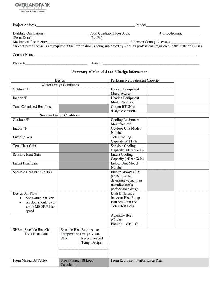 Blank Manual J Forms