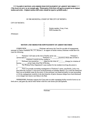  Order of Expungement 2012-2024