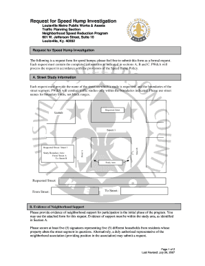 City of Louisville Speed Hump  Form