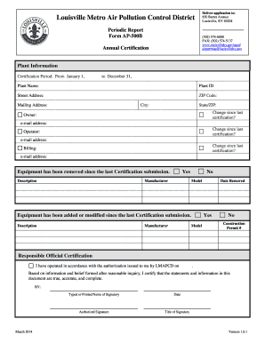 Louisville Metro Air Pollution Control District Form AP 500B Louisvilleky