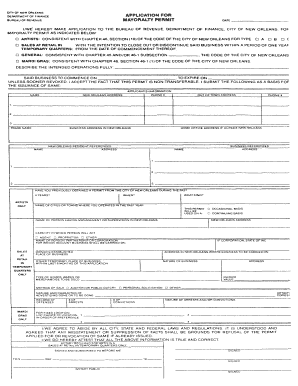 Mayoralty Permit New Orleans  Form