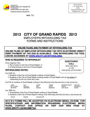 City of Grand Rapids Mi Quarterly Tax Form Gr941