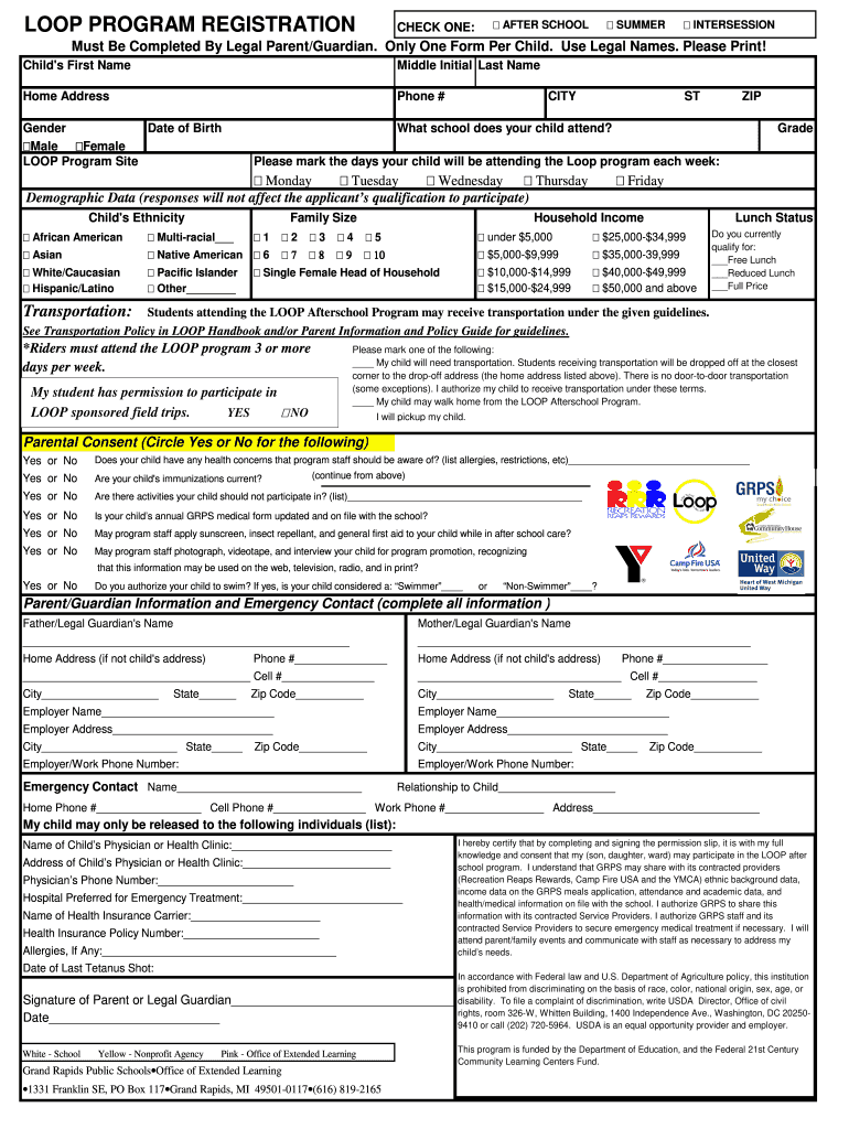 LOOP Reg Form  City of Grand Rapids  Grcity