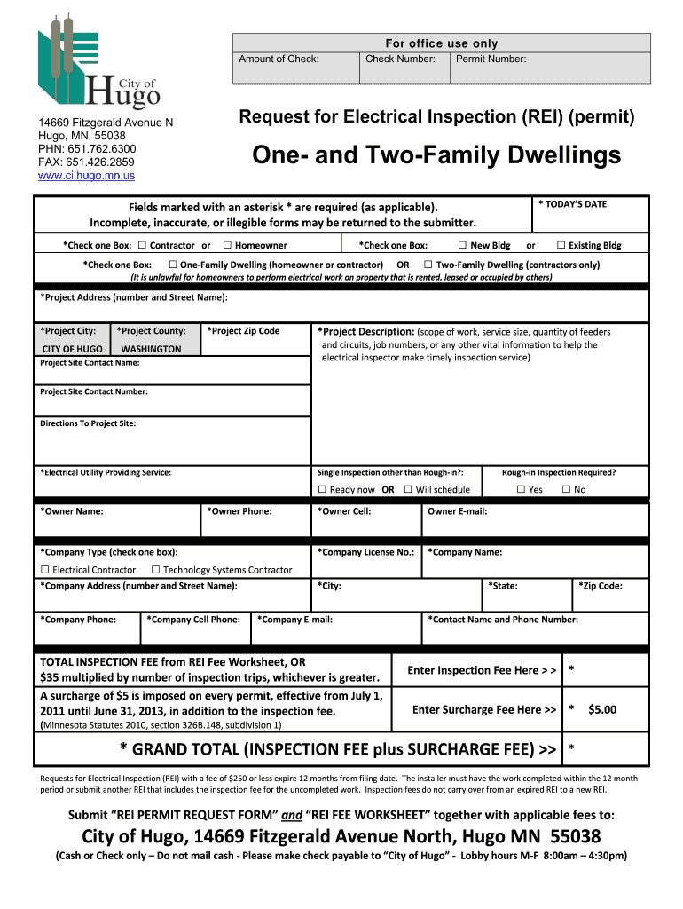 City of Hugo Permits  Form