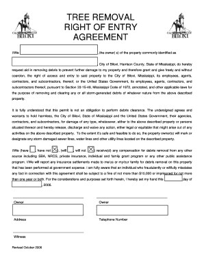 Printable Tree Removal Contract Template  Form