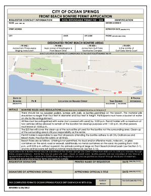 Bonfire Ocean Springs Permit  Form