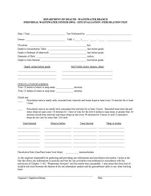 Hawaii State Doh Percolation Test Form