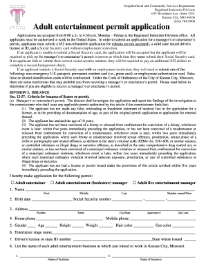 Entertainers License  Form