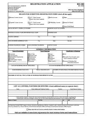 City of Kansas City Mo Form Rd 100