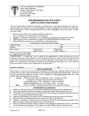 Block Party Permit Kansas City  Form