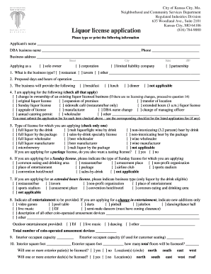  Liquor Licence Application 2011