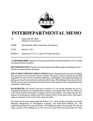 An Interdepartmental Memo  Form