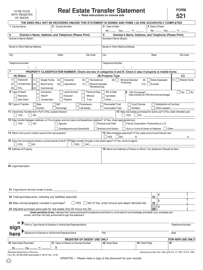  Real Estate Transfer Form 521 2013