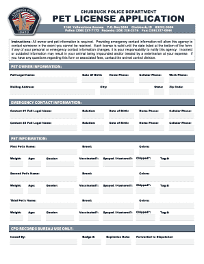 Dog Kennel License  Form