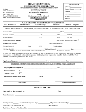 Roswell Nm Business License  Form