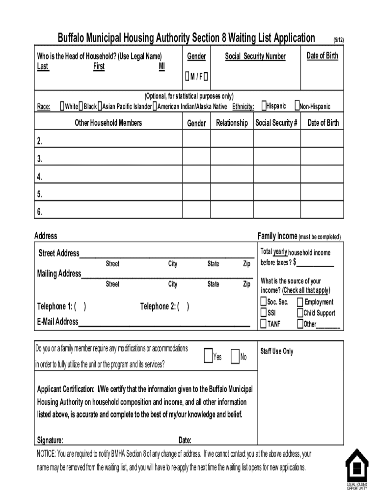 Bmha Application  Form
