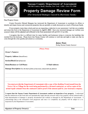 Property Damage Review Form