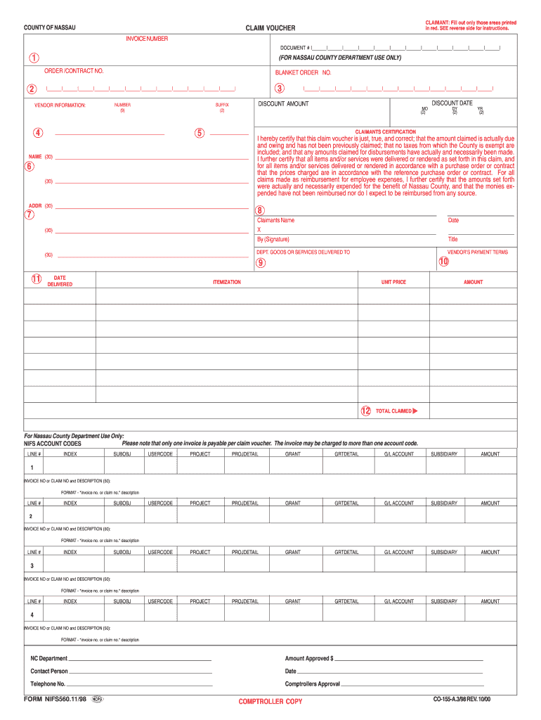  Nassau County Claim Voucher 1998-2024