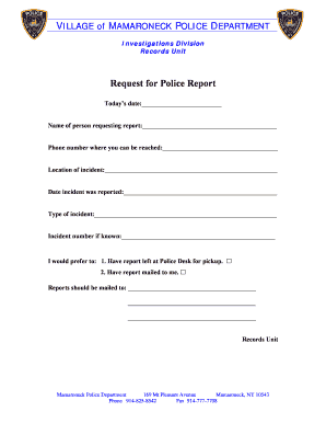 Police Report Request Form