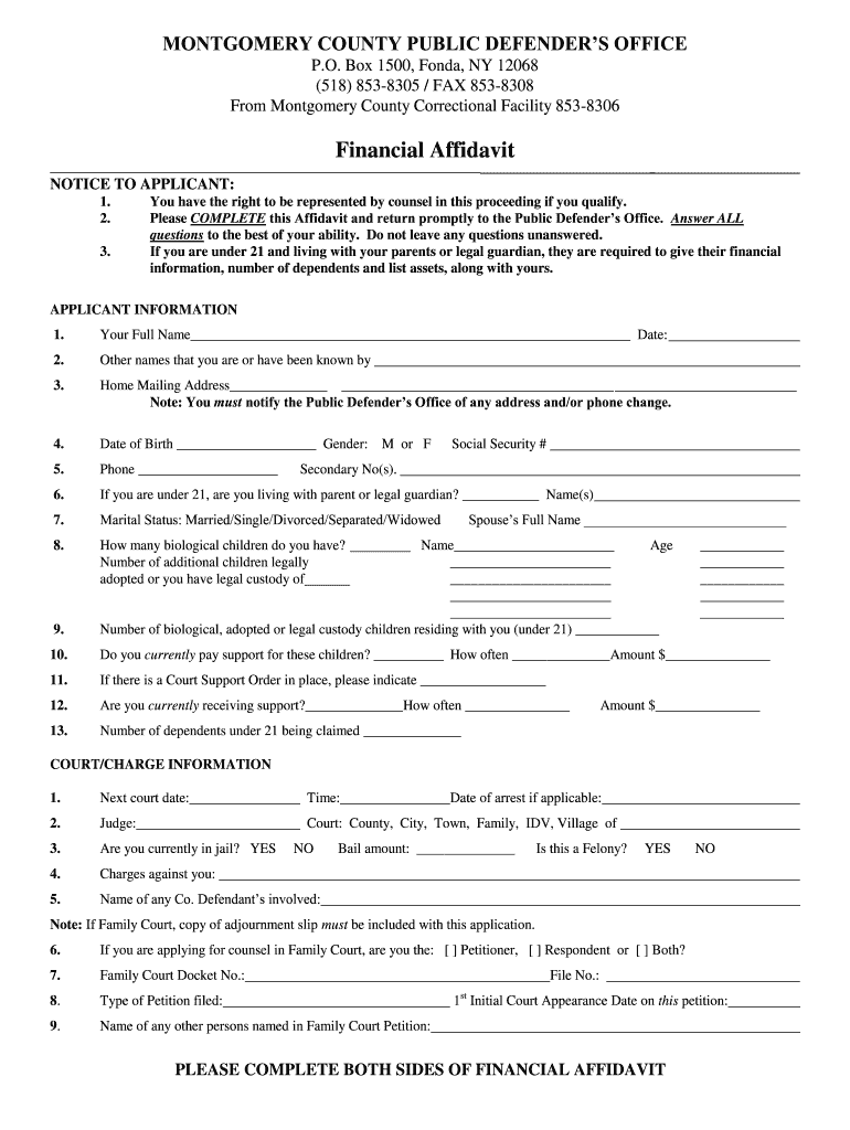 Montgomery County Public Defender  Form