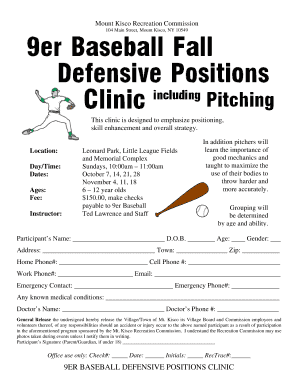 Baseball Position Chart  Form