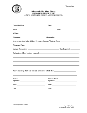 School Visitor Form