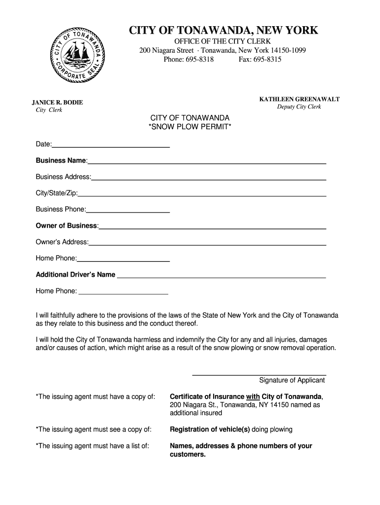 Tonawanda Plow  Form