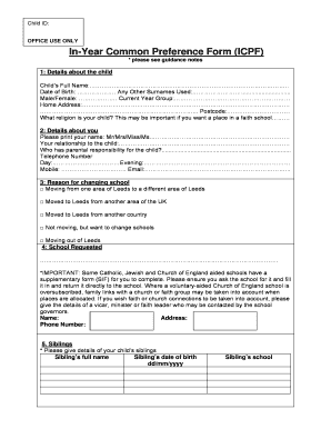 Education Leeds Icpf Form