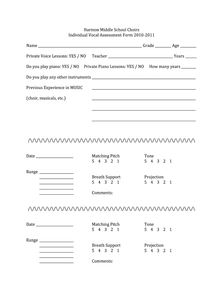  Vocal Assessment Form 2011-2024