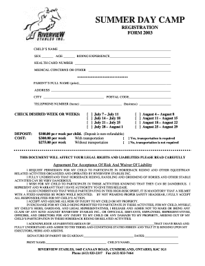 Download Summer Camp Registration Form PDF OoCities Oocities