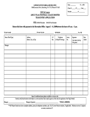 Football Forms